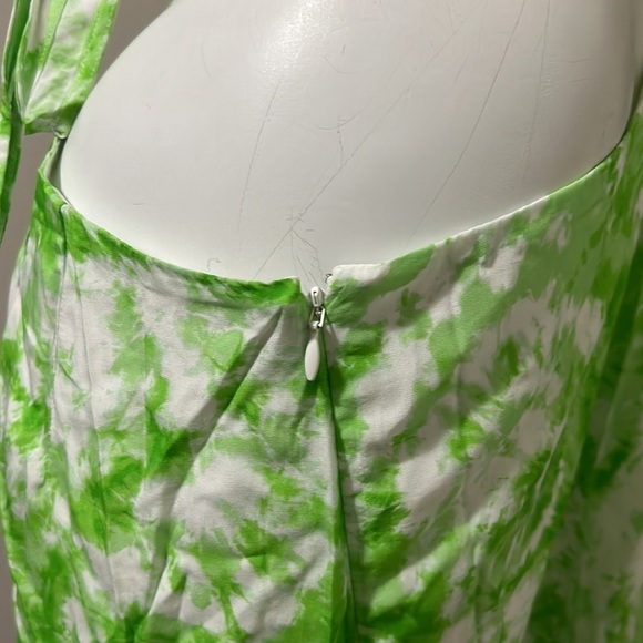 FOR LOVE and LEMONS Devon Mini Dress One Shoulder Green White Tie Dye Sz M NEW - Picture 9 of 12